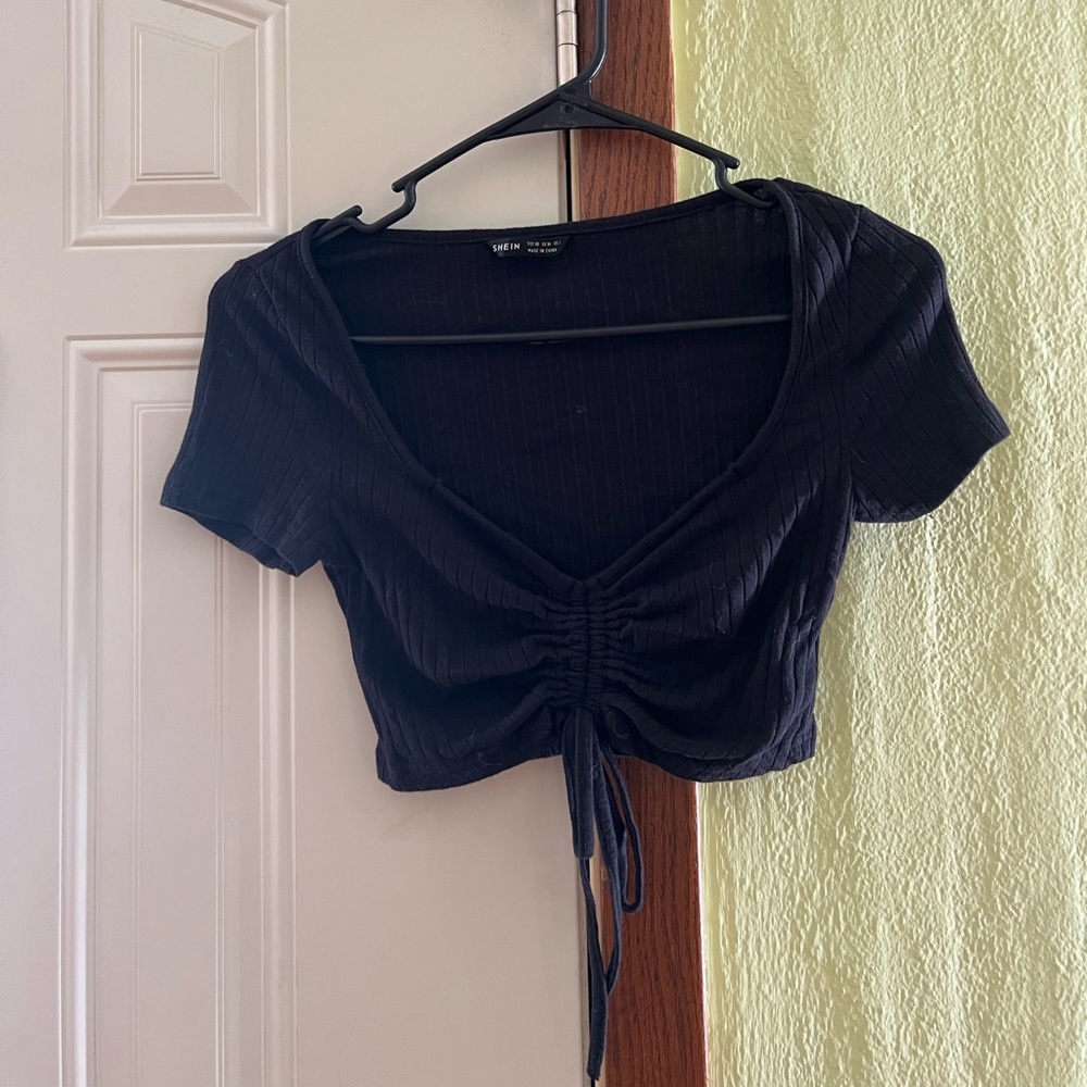shein string cropped short sleeve